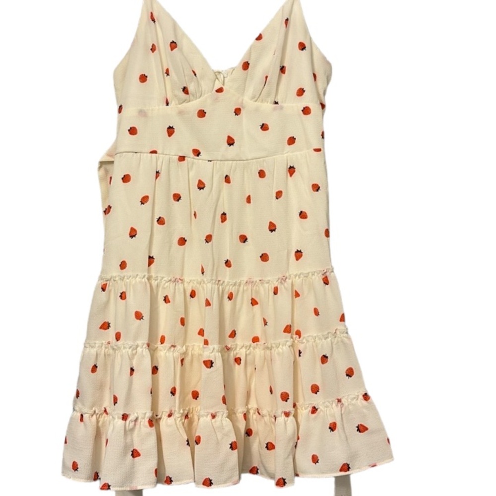 B. smart cream mini summer strawberry dress